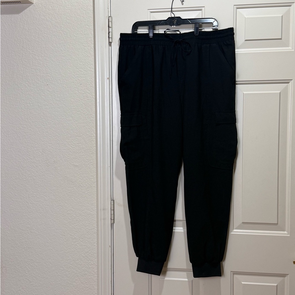 NEW I*N*C International Concepts Women's Black Utility Joggers Size  XXL